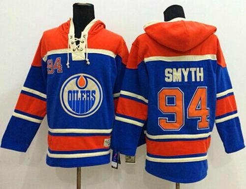 Oilers #94 Ryan Smyth Light Blue Sawyer Hooded Sweatshirt Stitched NHL ...