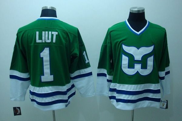 Whalers #1 Mike Liut Embroidered CCM 